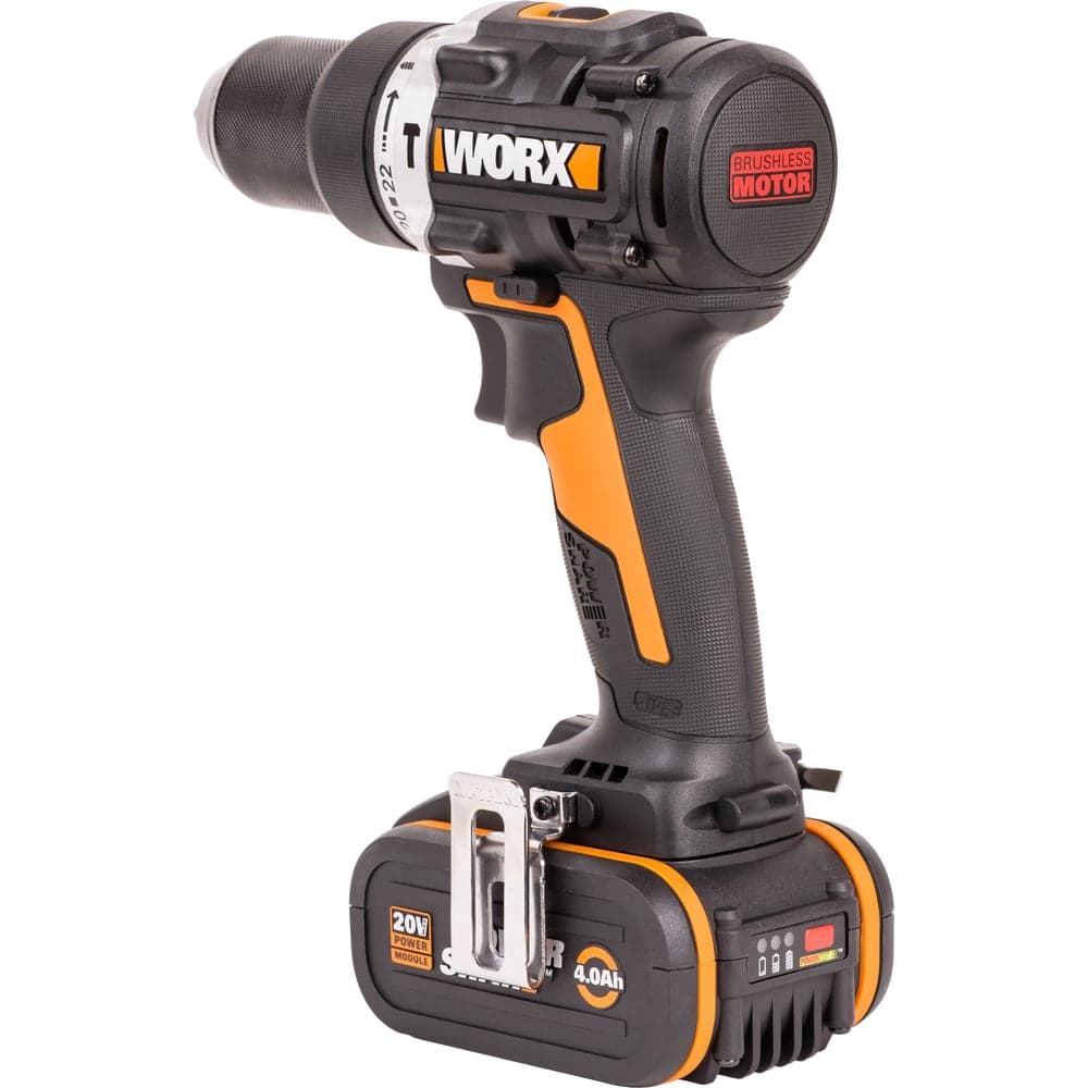 Ударная аккумуляторная дрель-шуруповерт WORX 60 Нм, 20 В, бесщеточная, 4 Ач x 2, ЗУ 2 А, кейс WX352.1 — фото 4