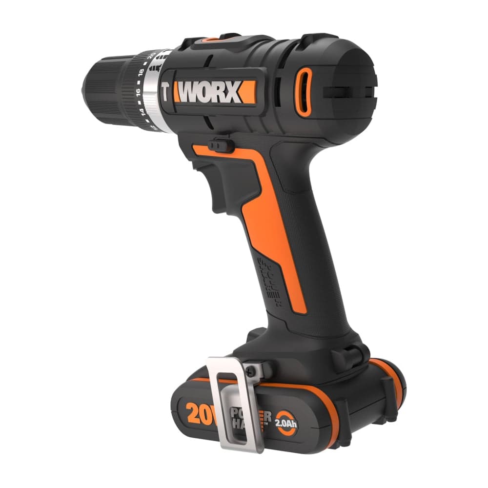 Ударная аккумуляторная дрель-шуруповерт WORX 50 Нм, 20 В, 2 Ач x 2, ЗУ 2 А, кейс WX370 — фото 2