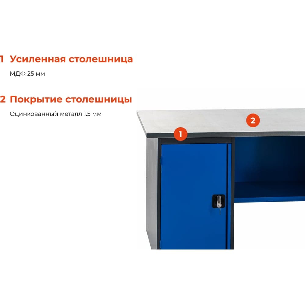 Верстак с драйвером и тумбой 1900x685x850 Gigant ВДТ(Россия), нагрузка 300кг, столешница 25мм МДФ, G-ВДТ-1.9 — фото 3