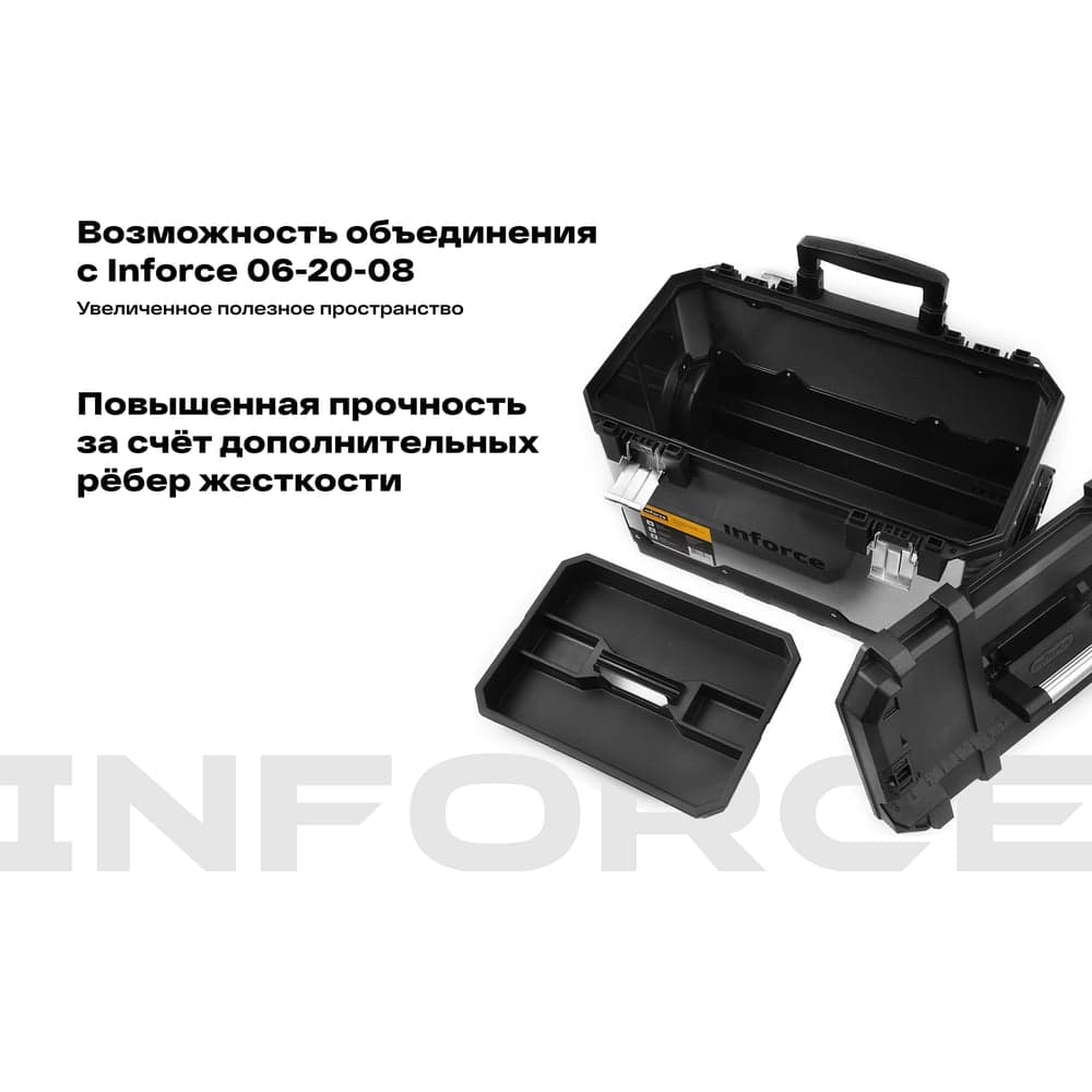 Металлопластиковый ящик для инструментов 24" на колесах Inforce 06-20-09 — фото 3