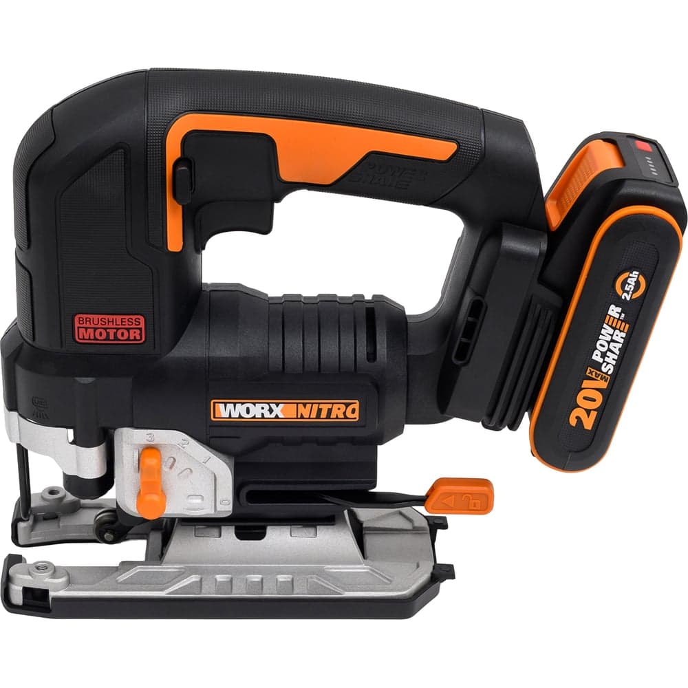 Аккумуляторный бесщеточный лобзик WORX 20 В, 2.5 Ачх1, ЗУ 2 А, кейс WORX WX542 — фото 6