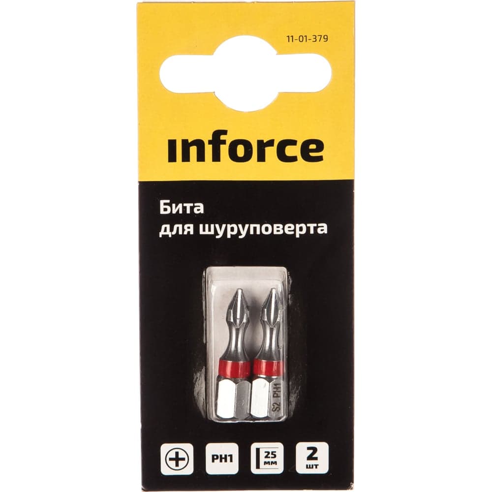 Бита (2 шт; PH1; 25 мм) для шуруповерта Inforce 11-01-379 — фото 5