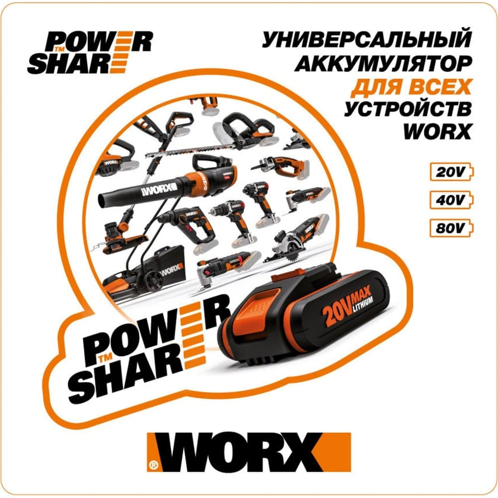 Дисковая аккумуляторная пила WORX WX530 — фото 4