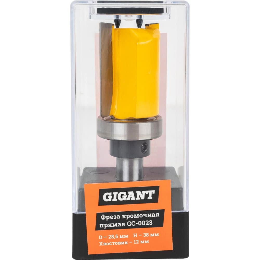 Фреза кромочная прямая D28.6 мм, H38 мм, хвостовик 12 мм Gigant GC-0023