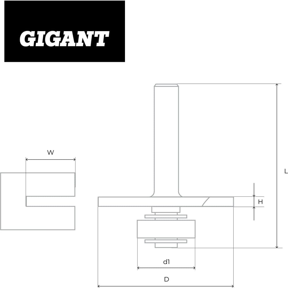 Фреза кромочная фальцевая D50.8 мм, H5 мм, хвостовик 8 мм Gigant GC-0029 — фото 6