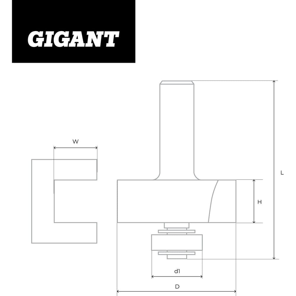 Фреза кромочная фальцевая D31.8 мм, H13 мм, хвостовик 8 мм Gigant GC-0025 — фото 7