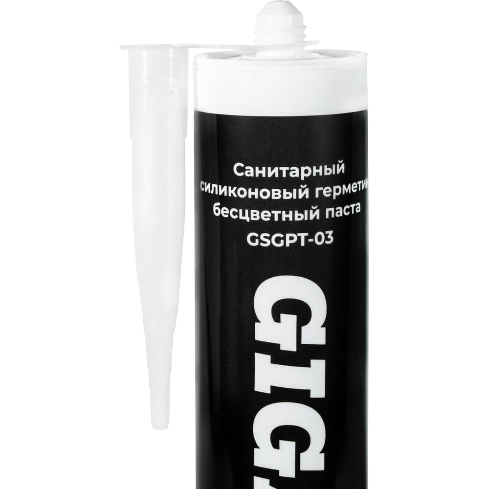 Санитарный силиконовый герметик Gigant бесцветный, паста, 0,28 л GSGPT-03 — фото 3