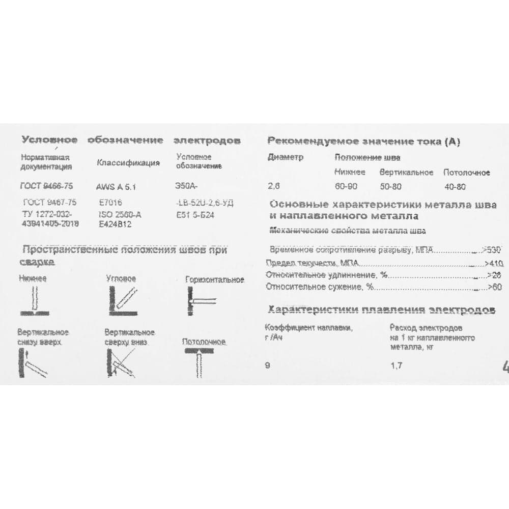Электроды LB-52U (2,6 мм; 1 кг) Inforce IWET-2610U — фото 8