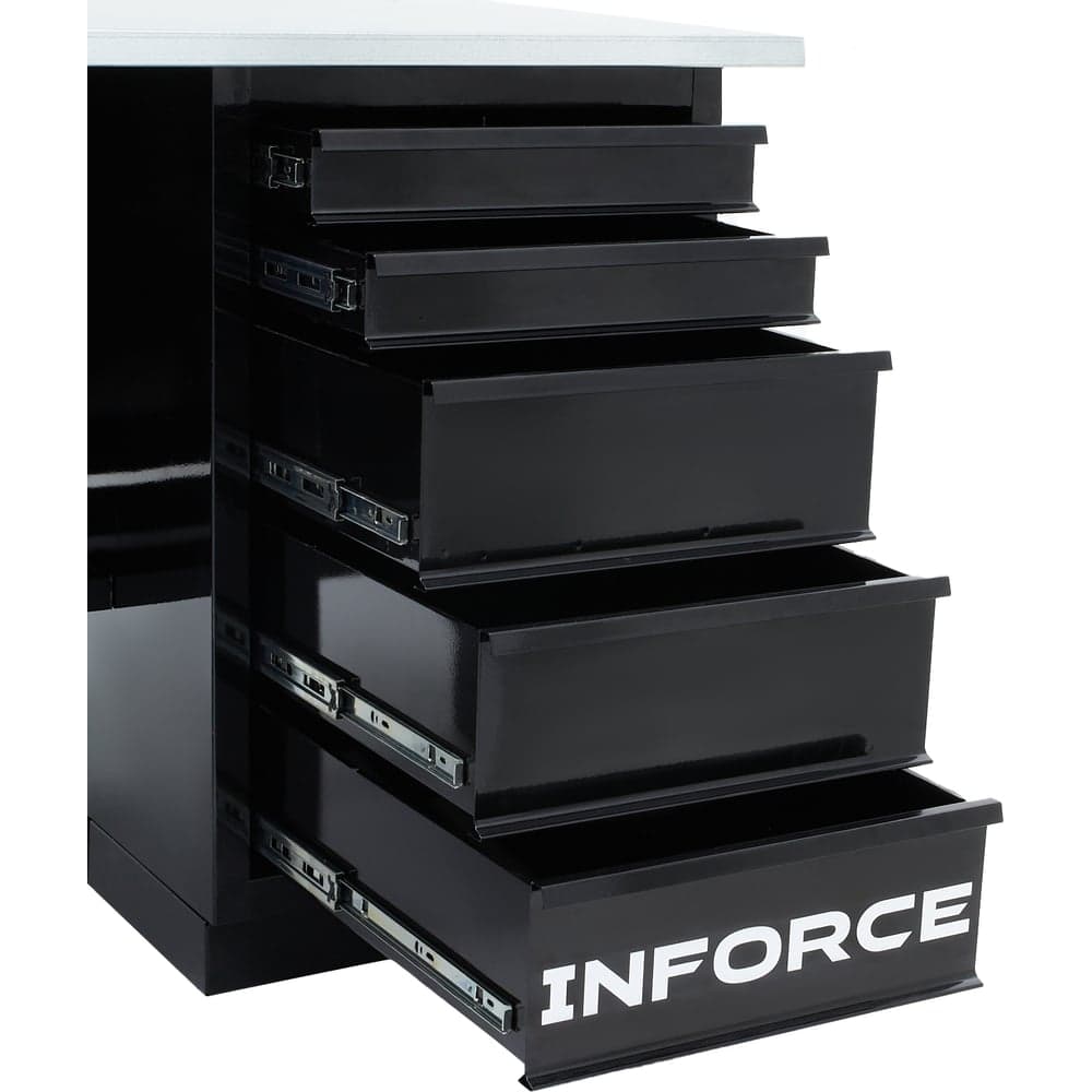 Верстак с драйвером и тумбой Inforce 1600х686х845 LW-3, допустимая нагрузка на стол 1000кг, 05-01-007 — фото 6