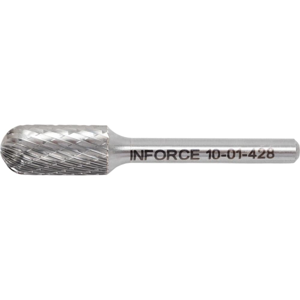 Бор-фреза форма С /цилиндр со сферическим концом/ DC 12х25/70 хв. 6 мм Inforce 10-01-428