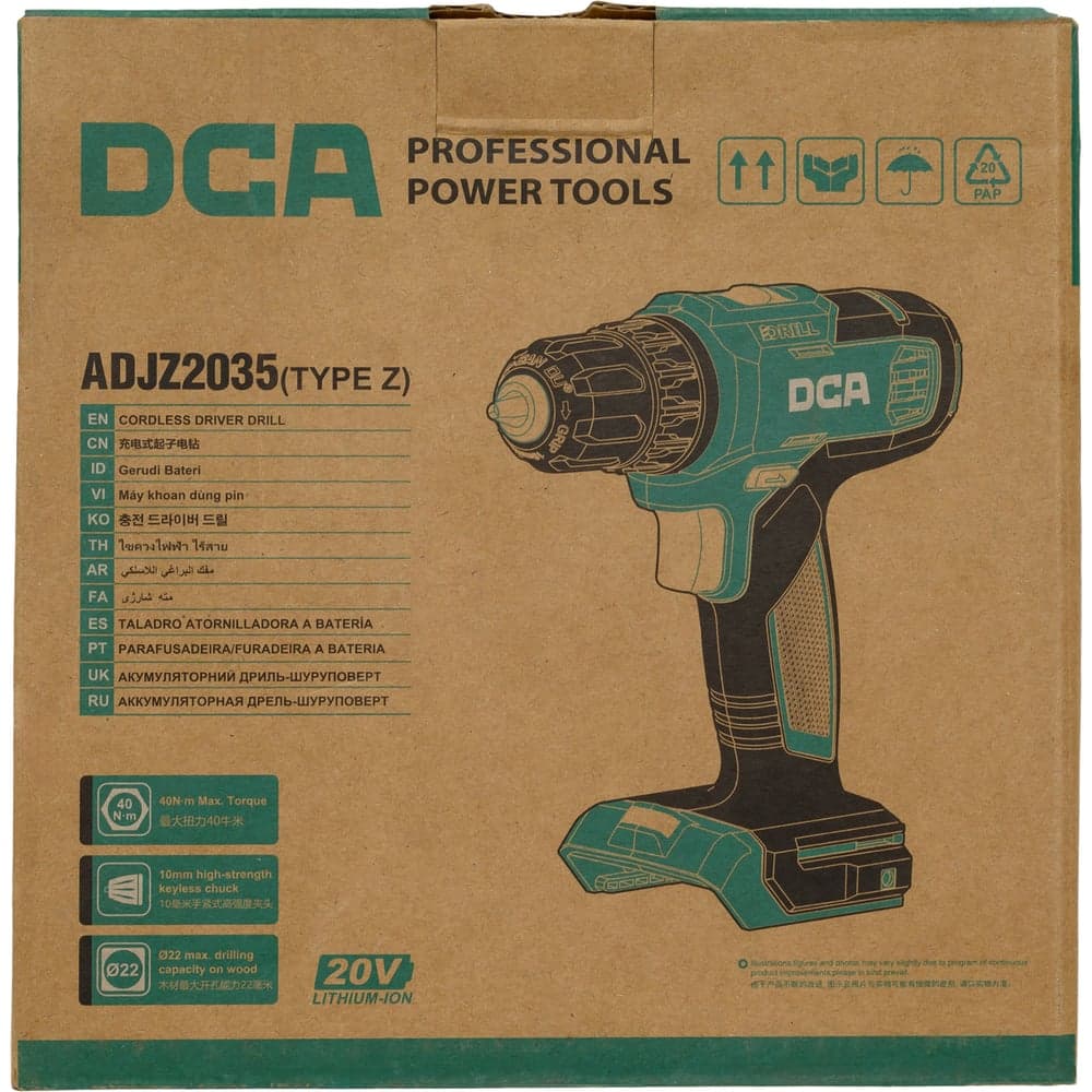 Аккумуляторная дрель-шуруповерт DCA без аккумулятора и ЗУ ADJZ2035i13 (TYPE Z) — фото 10