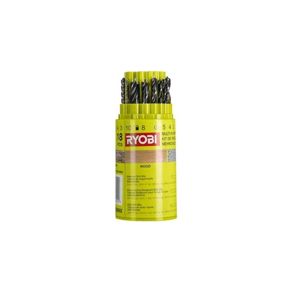 Набор сверл RAK18DMIX (18 шт; 3-10 мм) Ryobi 5132004669 — фото 2