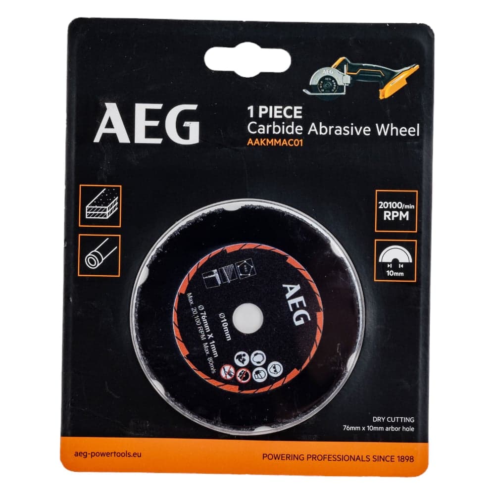 Диск карбидный AAKMMAC01 (76х10х1 мм) для отрезной машины AEG 4932478590 — фото 3