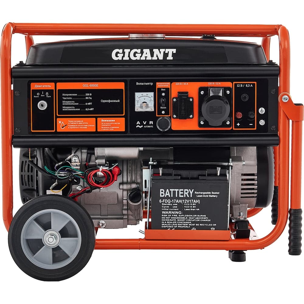 Бензиновый генератор Gigant (6,5 кВт; эл.стартер; ATS; колёса и ручки) GGL-6500E — фото 8