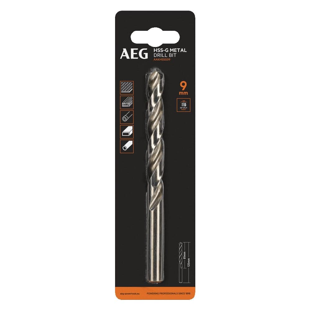 Сверло по металлу HSS-G (9х81х125 мм) AEG AAKHSSG09 4932479316