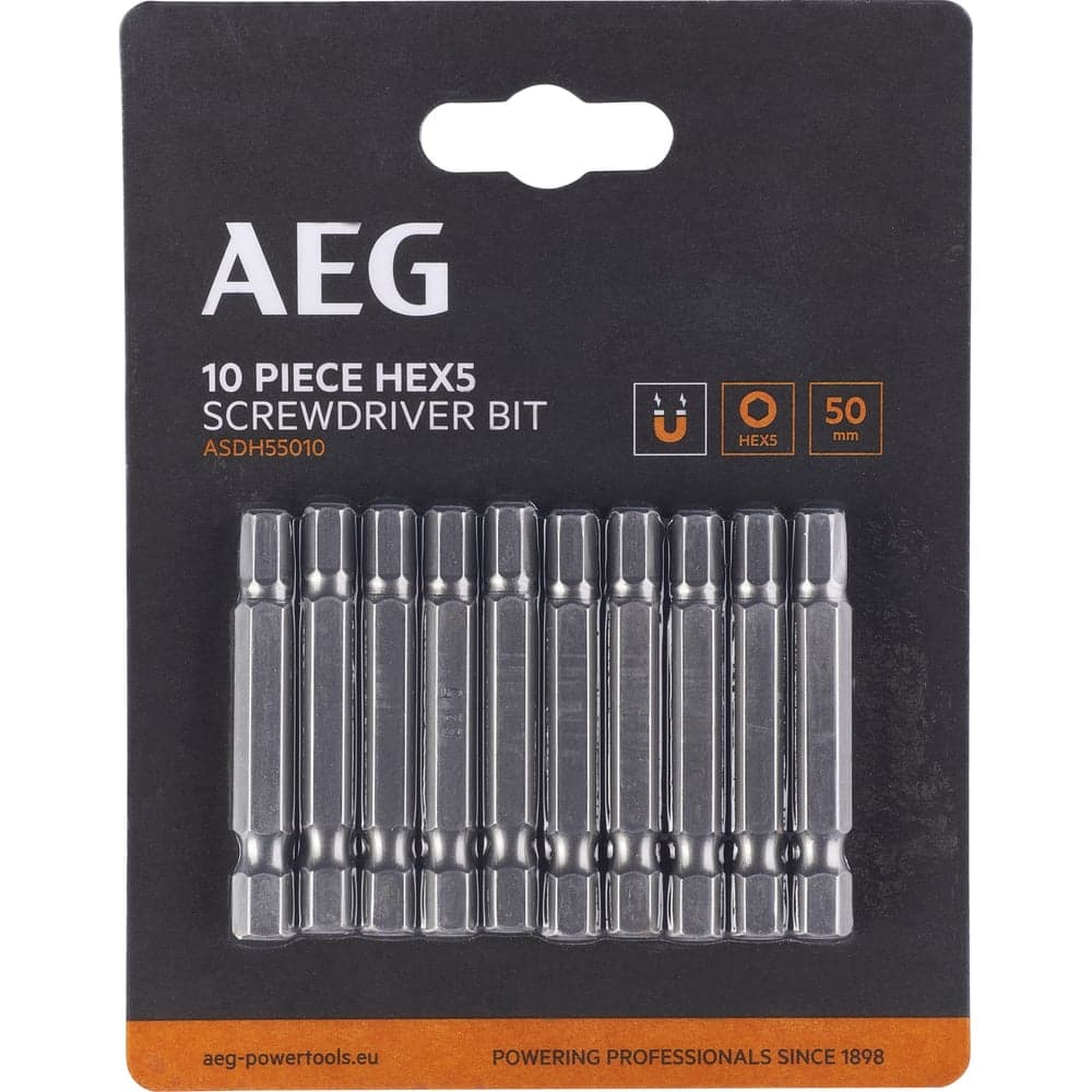 Биты 10 шт, Hex 5, 50 мм AEG ASDH55010 4932479525
