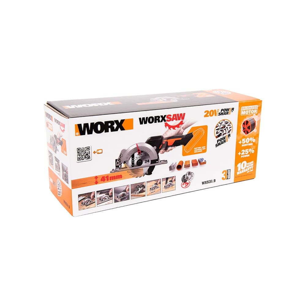 Аккумуляторная циркулярная бесщеточная мини-пила WORX WX531.9 — фото 9
