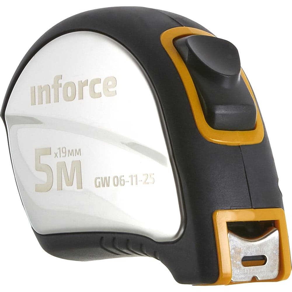 Рулетка в корпусе из нержавеющей стали с автостопом 5x19мм Inforce GW 06-11-25