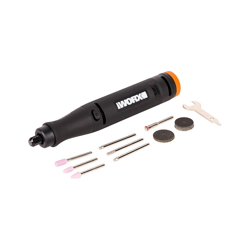 Гравировальная машинка WORX WX739.9 + Выжигатель WORX WX744.9, 20 В, 2 Ач, адаптер, ЗУ, кейс WX988 — фото 3
