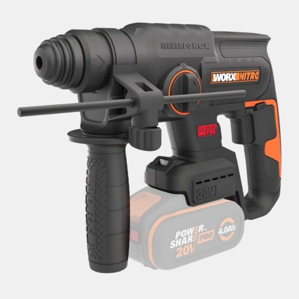 Аккумуляторный бесщеточный перфоратор WORX 20В, 4Ач x1, ЗУ 2А, кейс WX381 — фото 3