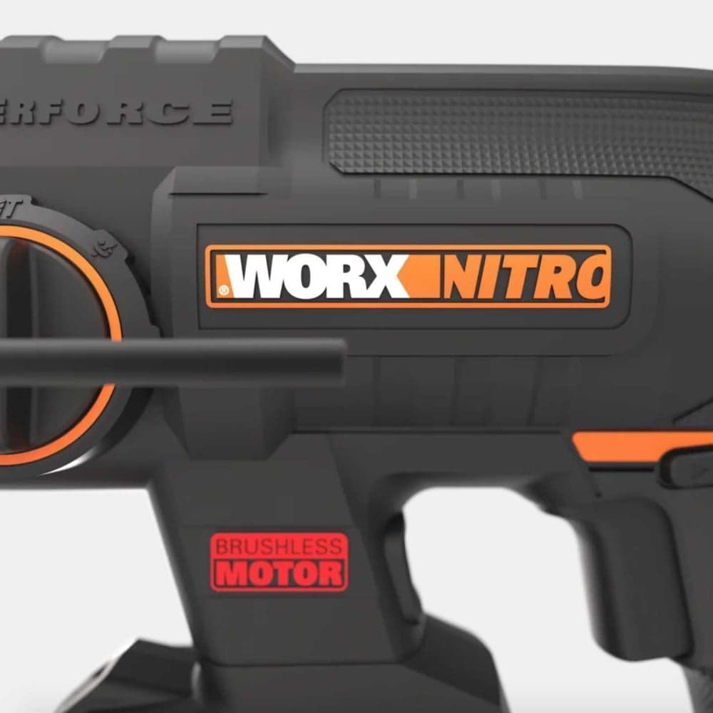 Аккумуляторный бесщеточный перфоратор WORX 20В, 4Ач x1, ЗУ 2А, кейс WX381 — фото 9