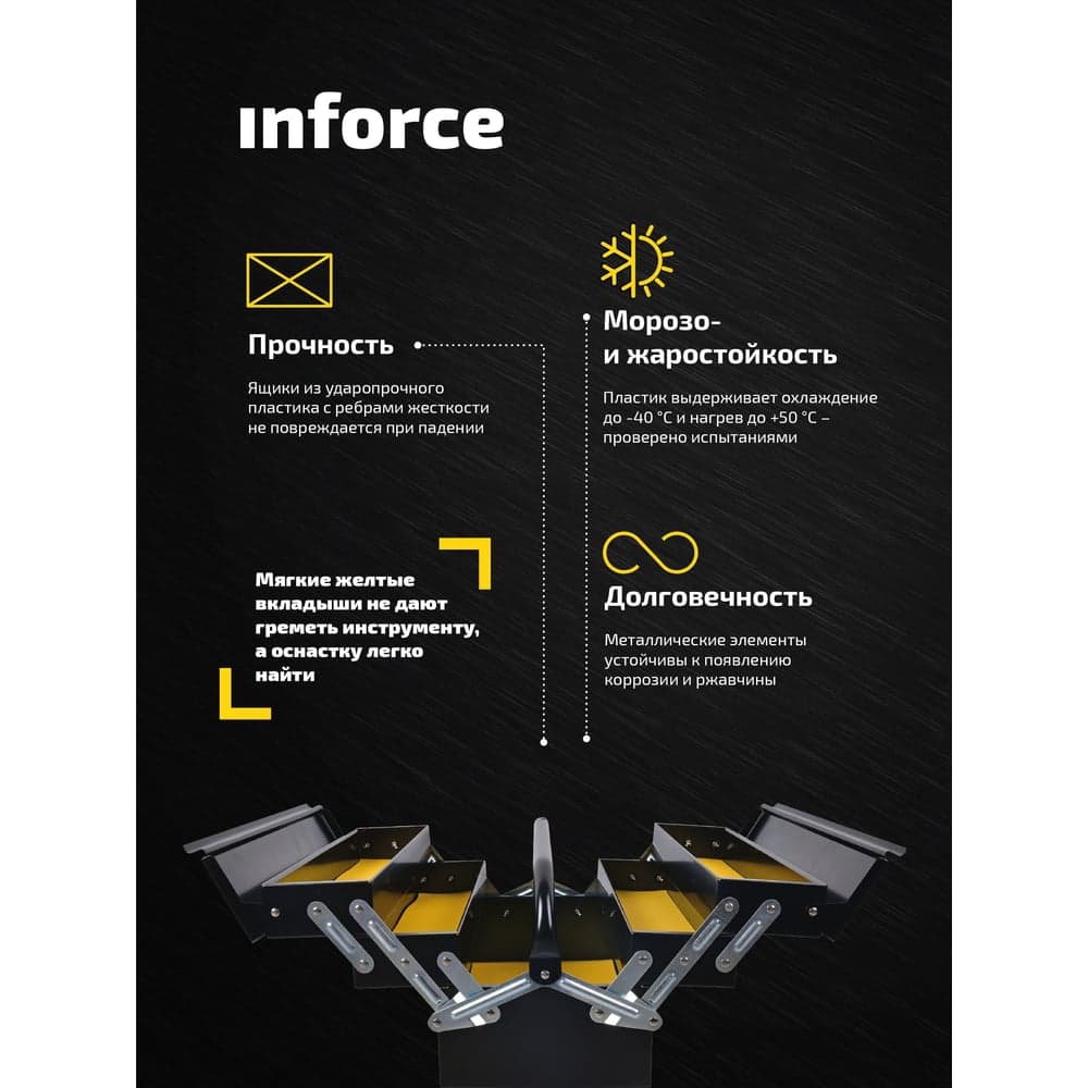 Ящик для инструмента Inforce металлический 18" 06-20-07 — фото 6