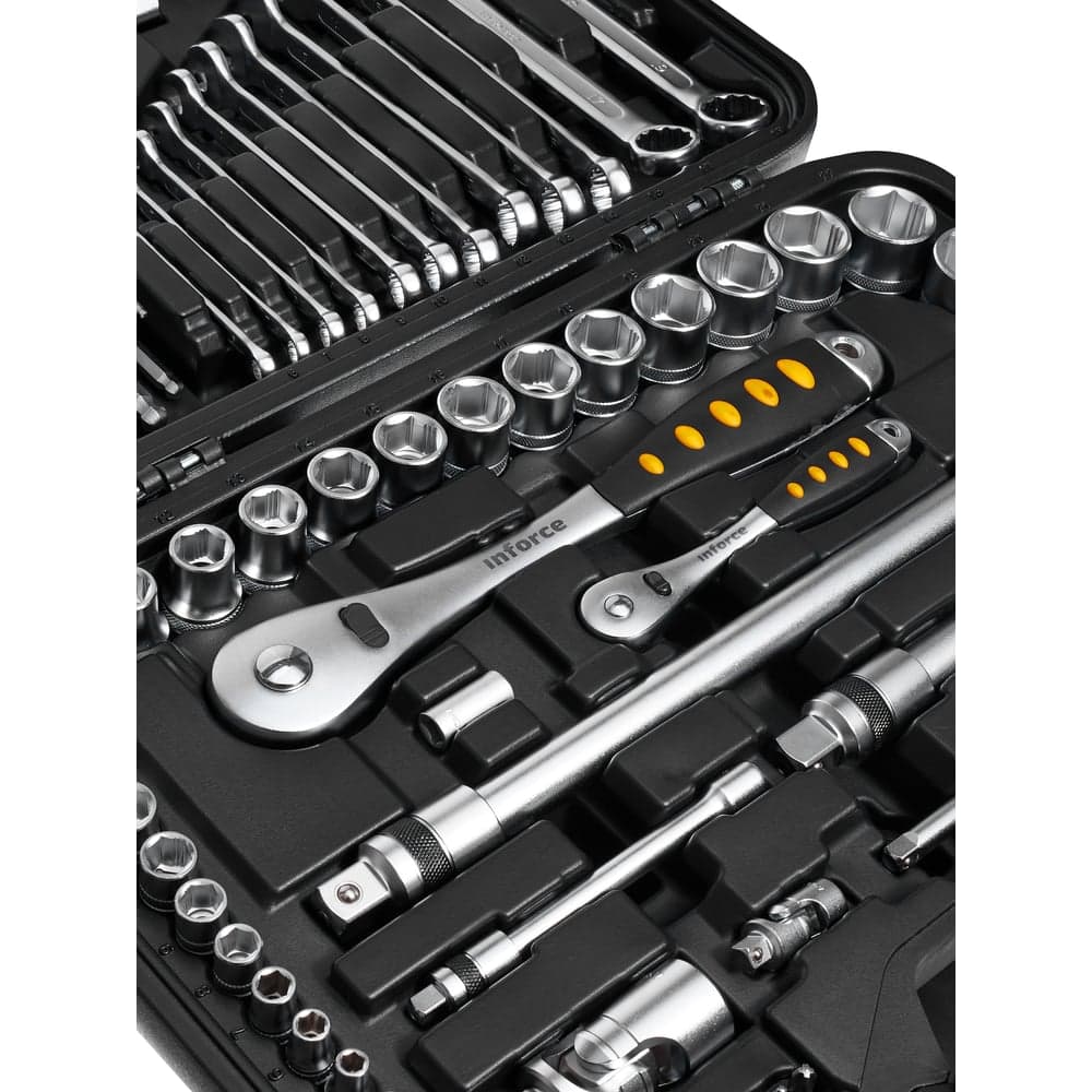 Набор инструментов Inforce 85 предметов 1/2", 1/4" Inforce, Сталь Cr-V, Профессиональный, 06-07-14 — фото 8