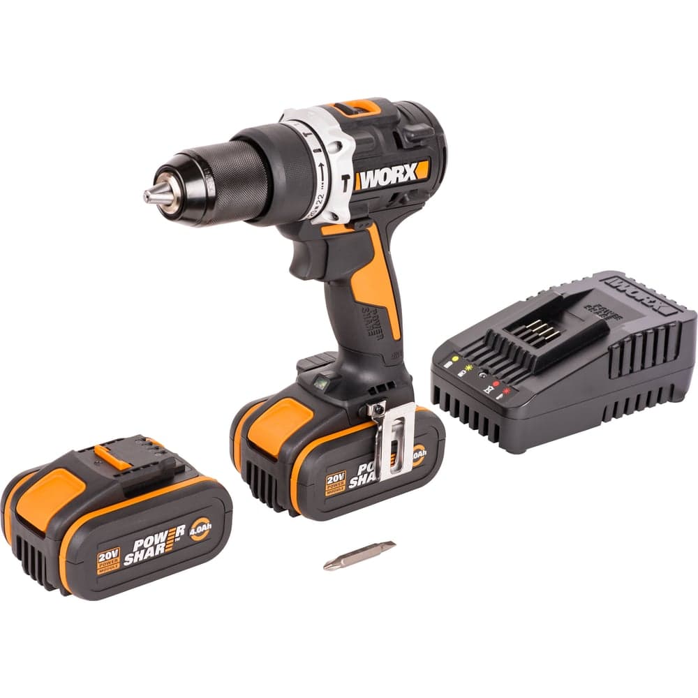 Ударная аккумуляторная дрель-шуруповерт WORX 60 Нм, 20 В, бесщеточная, 4 Ач x 2, ЗУ 2 А, кейс WX352.1 — фото 9