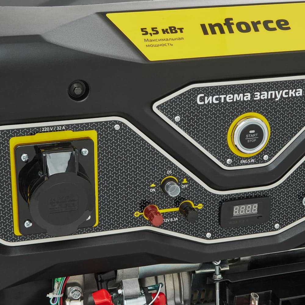 Бензиновый генератор (5,5 кВт; эл.стартер; колёса и ручки) Inforce GL 5500 04-03-21 — фото 10
