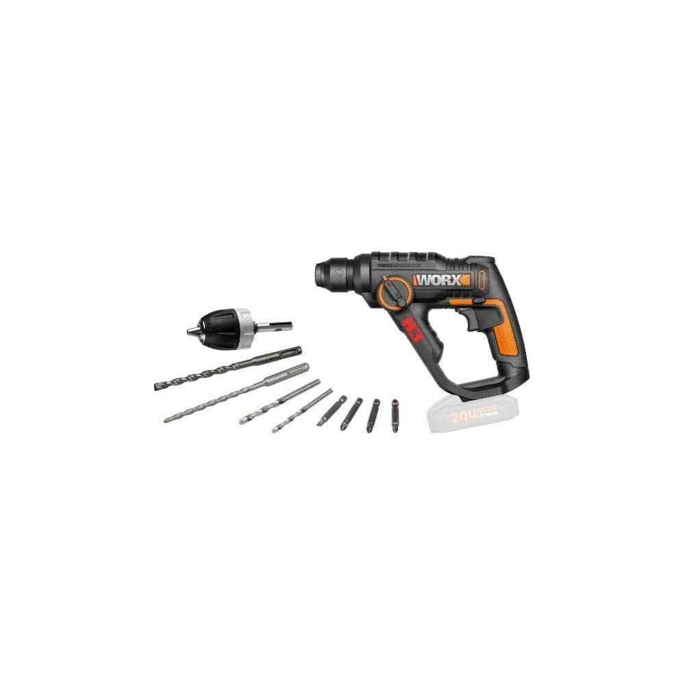Перфоратор аккумуляторный WORX H3 WX390.9, 20В, без АКБ и ЗУ — фото 3