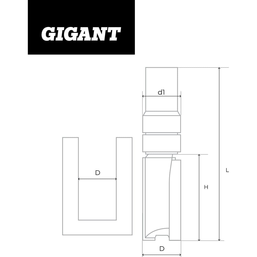 Фреза кромочная прямая D19 мм, H26 мм, хвостовик 8 мм Gigant GC-0021 — фото 7