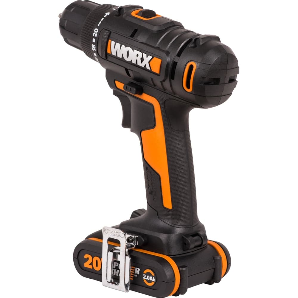 Дрель-шуруповерт аккумуляторная WORX 20В, 2Ач х2, ЗУ 0,4А, сумка WX100.2 — фото 3