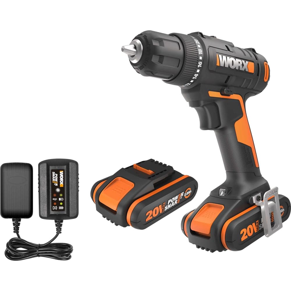 Дрель-шуруповерт аккумуляторная WORX 20В, 2Ач х2, ЗУ 0,4А, сумка WX100.2 — фото 11
