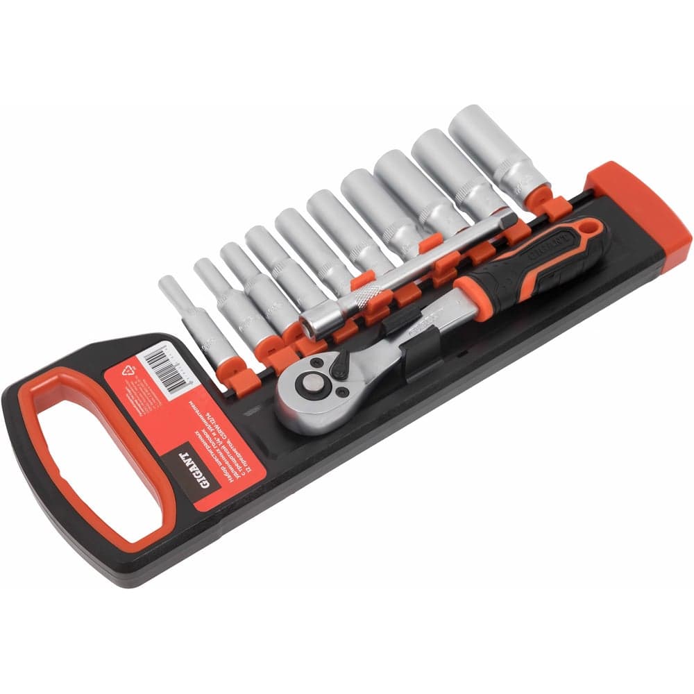Набор шестигранных удлиненных головок Gigant с трещоткой 1/4" и удлинителем, 12 предметов GSRW-12/14 — фото 4