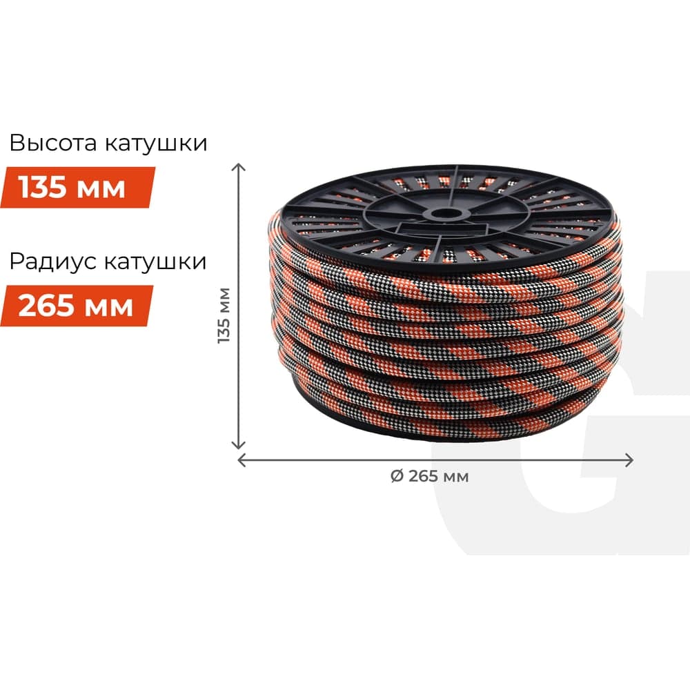 Страховочная высокопрочная веревка Gigant 48 прядей, 12мм х 50м HRS-02 — фото 5