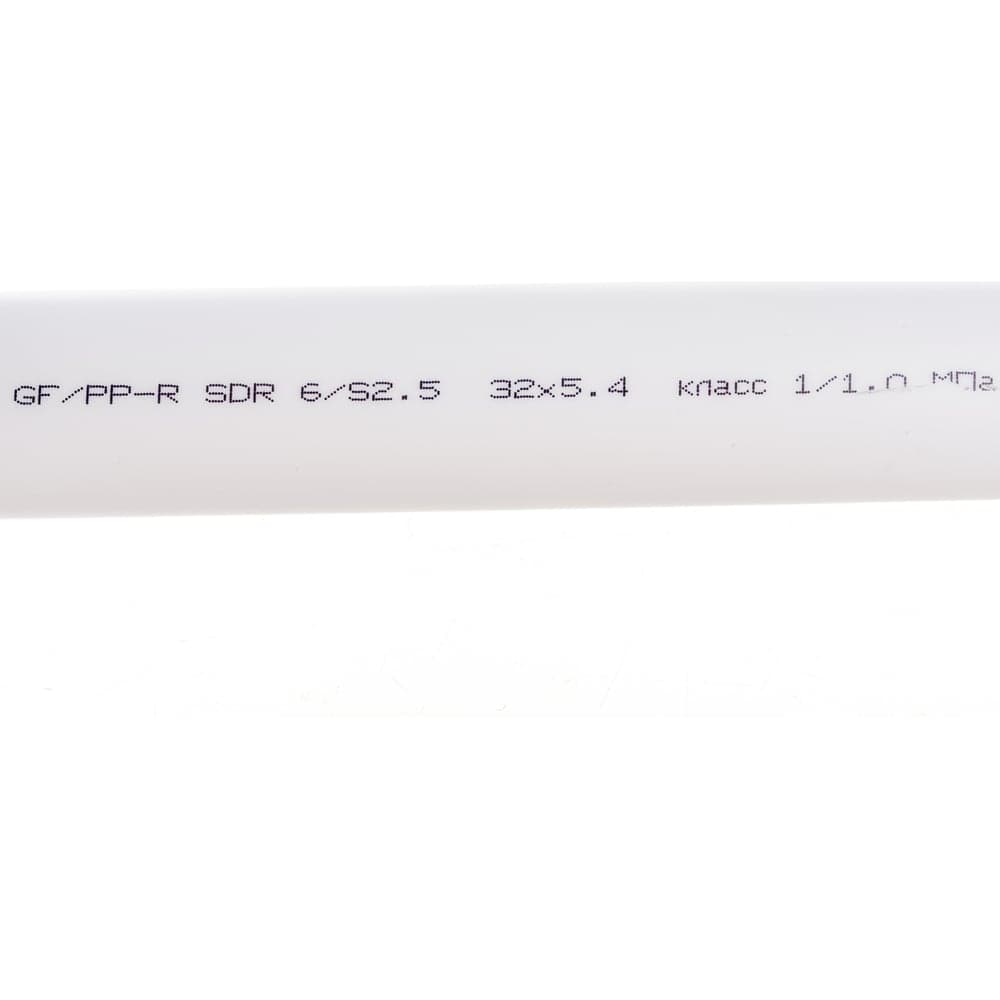Труба Gigant PP-R белая, армированная стекловолокном SDR 6 (PN25) 32x5.4 мм, 2 м GSG-9 — фото 3