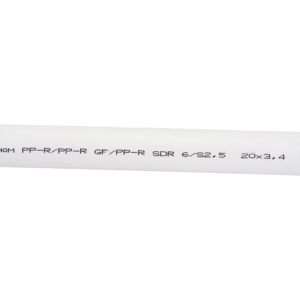 Труба Gigant PP-R белая, армированная стекловолокном SDR 6 (PN 25) 20x3.4 мм, 2 м GSG-7 — фото 3