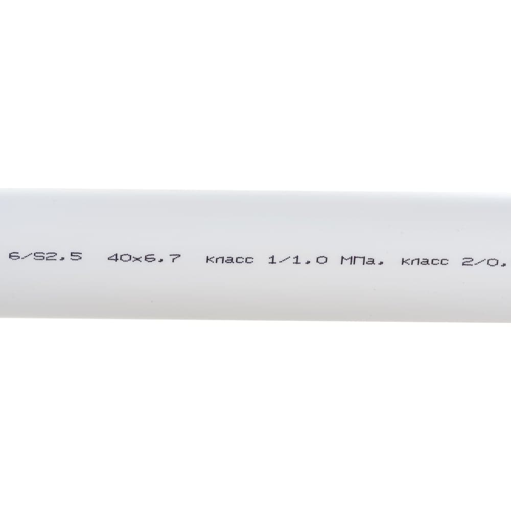Труба Gigant PP-R белая, армированная стекловолокном SDR 6 (PN25) 40x6.7 мм, 2 м GSG-10 — фото 3