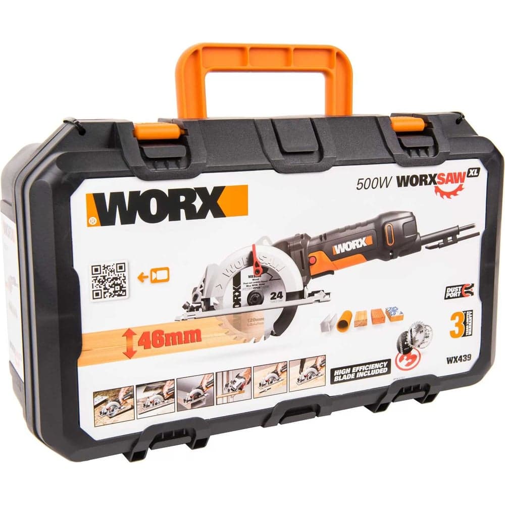 Компактная дисковая пила WORX 500 Вт, 120 мм, кейс WX439 — фото 7