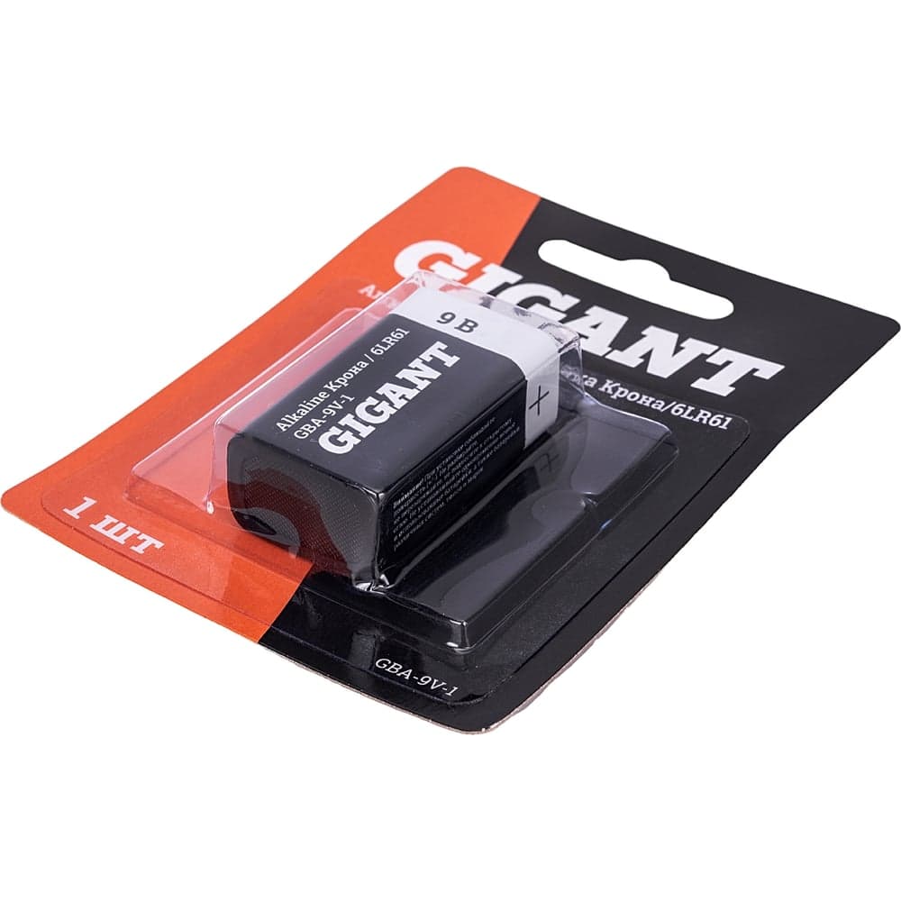 Батарейка Gigant Alkaline Крона/6LR61 блистер 1 шт. GBA-9V-1 — фото 3