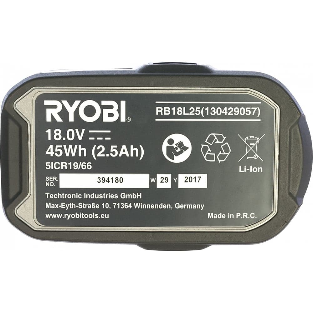 Аккумулятор Ryobi ONE+ RB18L25 5133002237 (18 В; 2.5 А*ч; Li-Ion) — фото 3