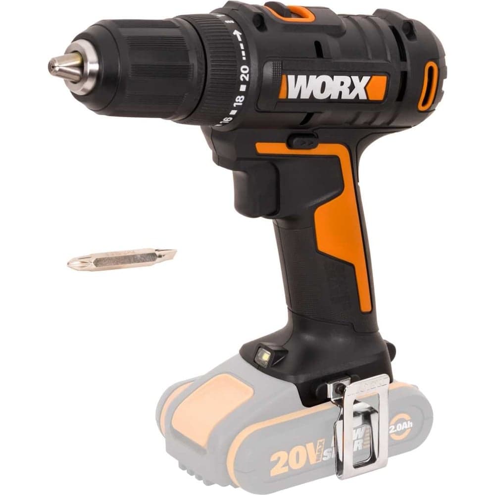 Аккумуляторная дрель-шуруповерт WORX 45Нм, 20В, без АКБ и ЗУ WX108.9 — фото 8